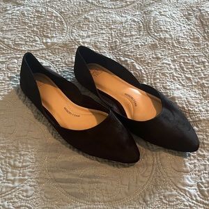Time and Tru suede, black flats with memory foam. Size 9 1/2.